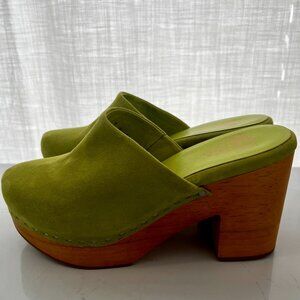 Charlotte Stone Marlo Suede Clog in Lime